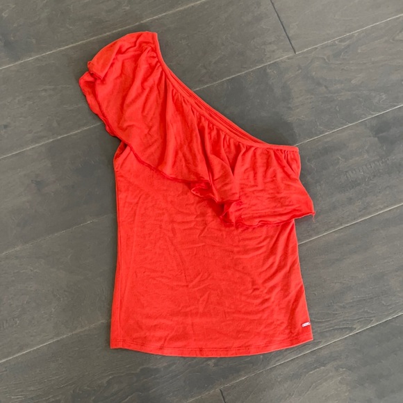 Guess One Shoulder Ruffle Top - XS - Picture 1 of 3